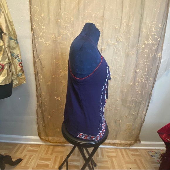 Jade S Small Embroidered Cotton Boho Tank Top - Picture 4 of 10